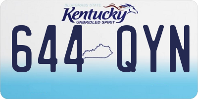 KY license plate 644QYN
