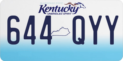 KY license plate 644QYY
