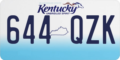 KY license plate 644QZK