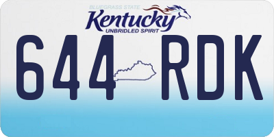 KY license plate 644RDK