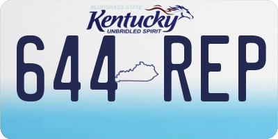KY license plate 644REP