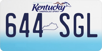 KY license plate 644SGL