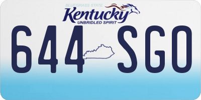 KY license plate 644SGO