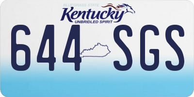 KY license plate 644SGS