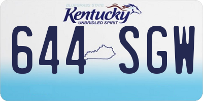 KY license plate 644SGW