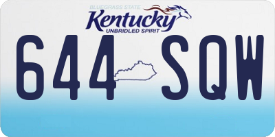 KY license plate 644SQW