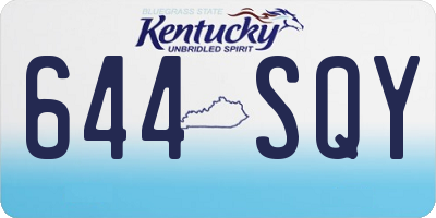 KY license plate 644SQY