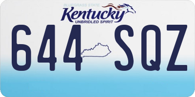 KY license plate 644SQZ