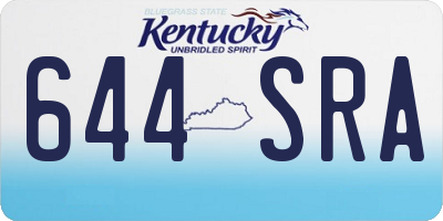 KY license plate 644SRA