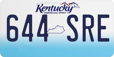 KY license plate 644SRE