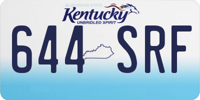 KY license plate 644SRF