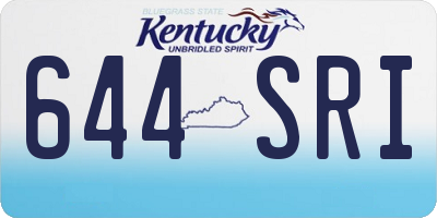 KY license plate 644SRI