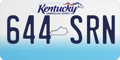 KY license plate 644SRN