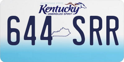 KY license plate 644SRR