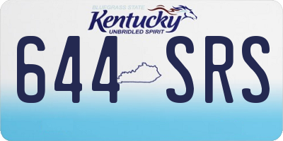 KY license plate 644SRS