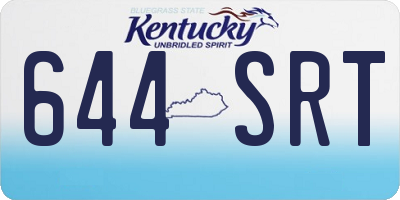 KY license plate 644SRT