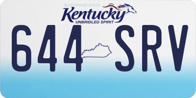 KY license plate 644SRV
