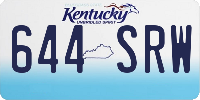 KY license plate 644SRW