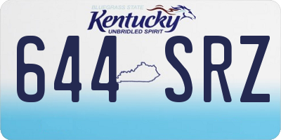 KY license plate 644SRZ