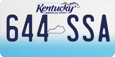 KY license plate 644SSA