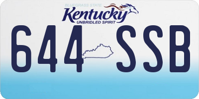 KY license plate 644SSB