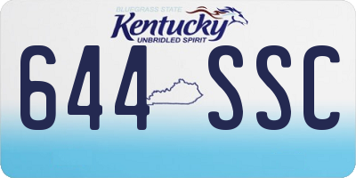 KY license plate 644SSC