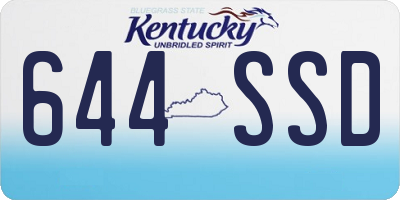 KY license plate 644SSD