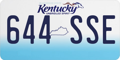 KY license plate 644SSE