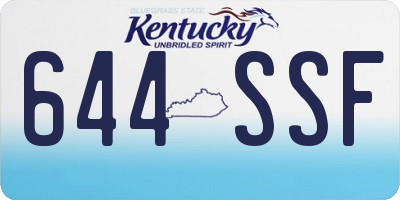 KY license plate 644SSF