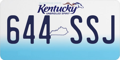 KY license plate 644SSJ