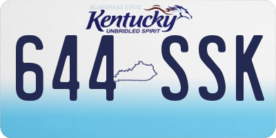 KY license plate 644SSK