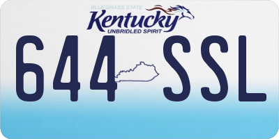 KY license plate 644SSL