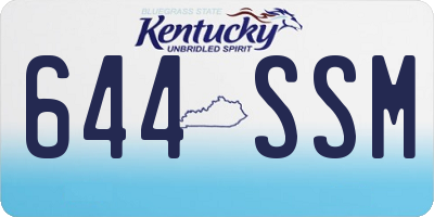 KY license plate 644SSM