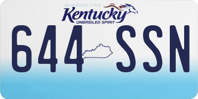 KY license plate 644SSN