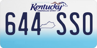 KY license plate 644SSO