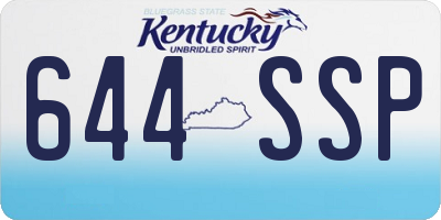 KY license plate 644SSP