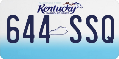 KY license plate 644SSQ