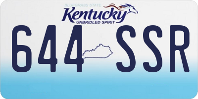 KY license plate 644SSR