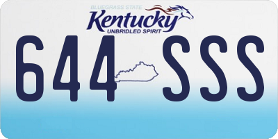 KY license plate 644SSS