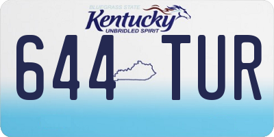 KY license plate 644TUR