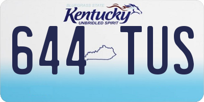 KY license plate 644TUS