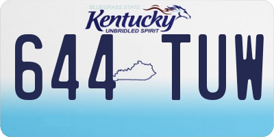 KY license plate 644TUW