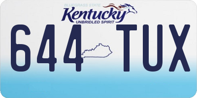 KY license plate 644TUX
