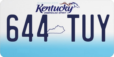 KY license plate 644TUY