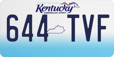 KY license plate 644TVF