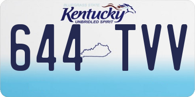 KY license plate 644TVV