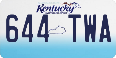 KY license plate 644TWA