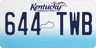 KY license plate 644TWB