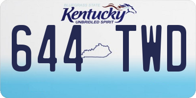 KY license plate 644TWD