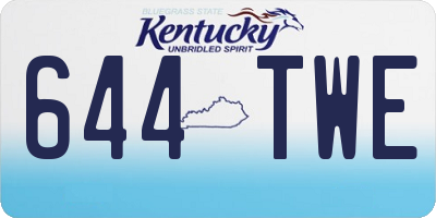KY license plate 644TWE